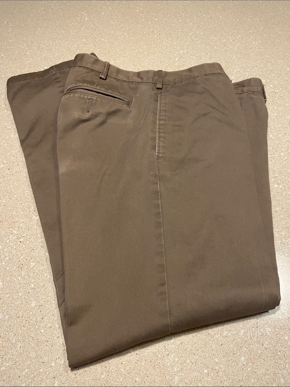 Lands' End Men's Brown Chinos with Back Pocket 33x30